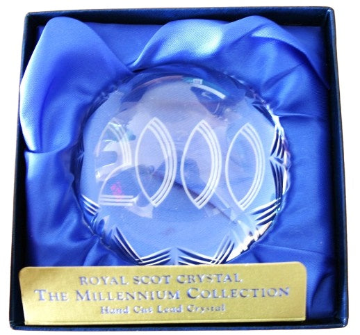 Royal Scot Lead Crystal Millennium Paperweight.