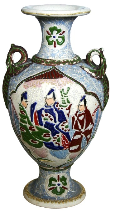 Satsuma Moriage Ornate Raised Relief Vase